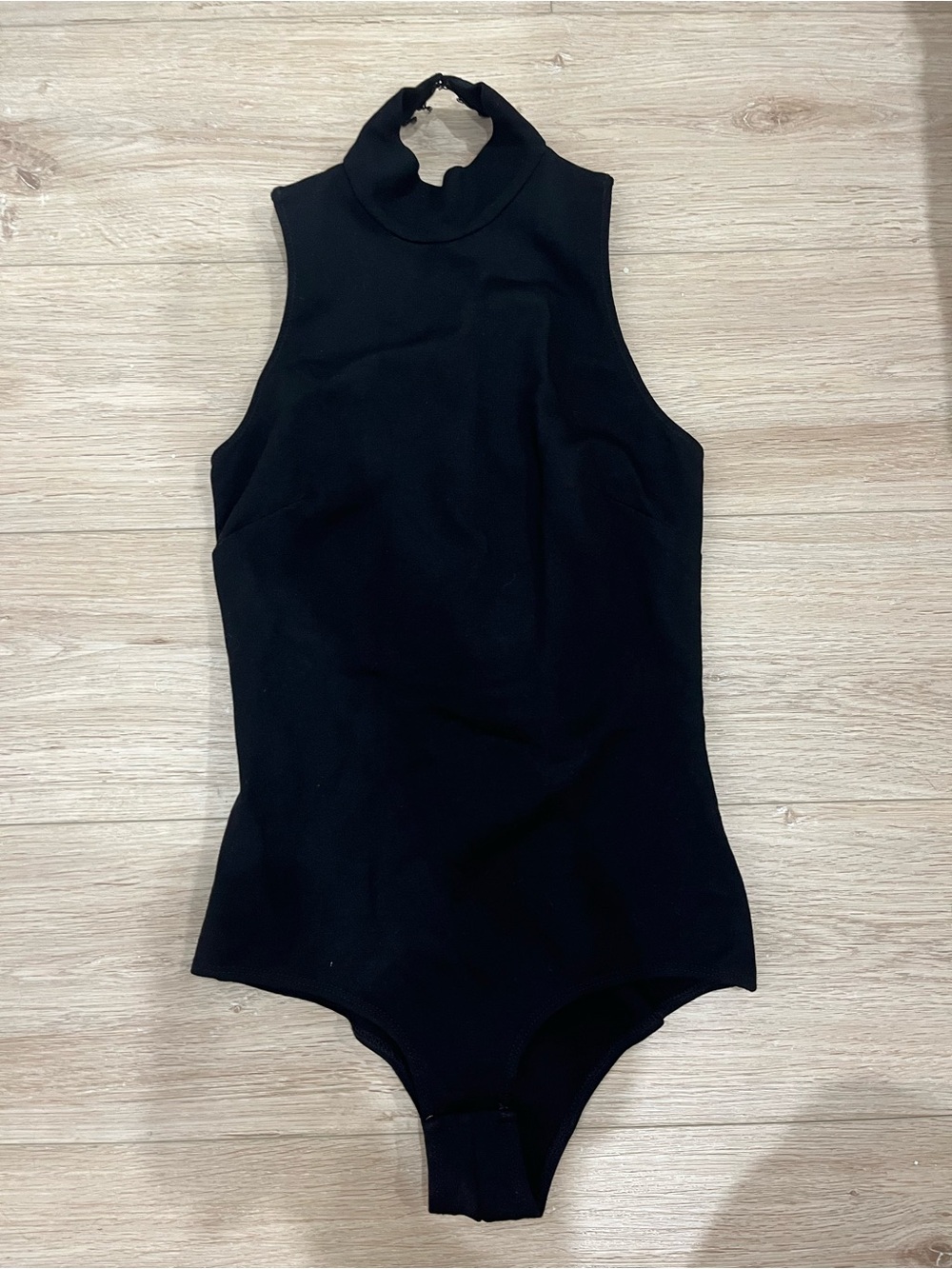 Fleur du Mal Black Sleeveless High-Neck Bodysuit